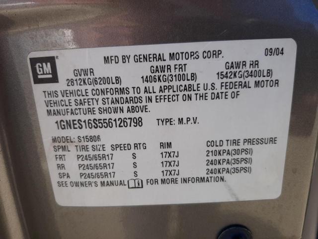 Photo 10 from auction – 2005 CHEVROLET TRAILBLAZE with VIN 1GNES16S556126798