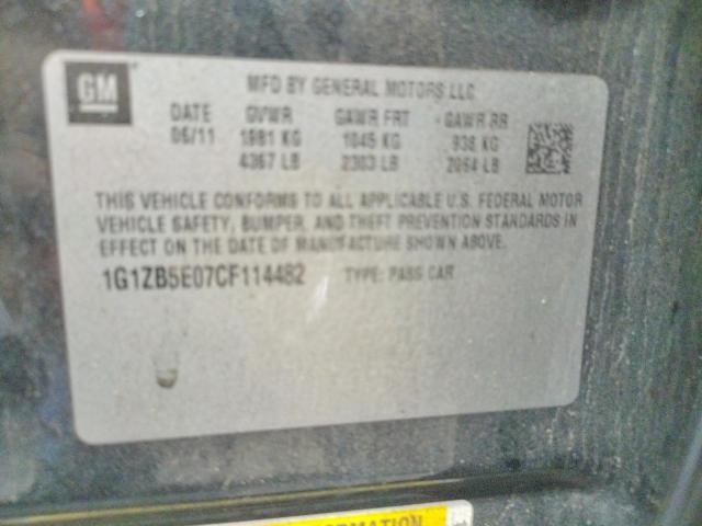 Photo 10 from auction – 2012 CHEVROLET MALIBU LS with VIN 1G1ZB5E07CF114482