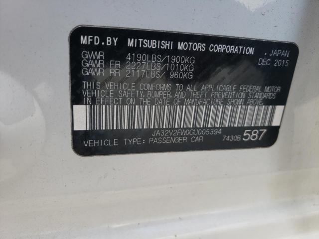 Photo 10 from auction – 2016 MITSUBISHI LANCER ES with VIN JA32V2FW0GU005394