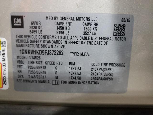 Photo 10 from auction – 2015 CHEVROLET TRAVERSE L with VIN 1GNKVHKD9FJ372262
