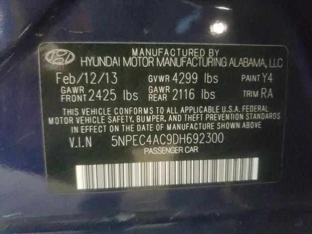 Photo 10 from auction – 2013 HYUNDAI SONATA SE with VIN 5NPEC4AC9DH692300