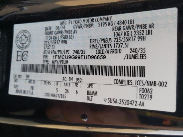 Photo 10 from auction – 2014 FORD ESCAPE SE with VIN 1FMCU9G99EUD96659
