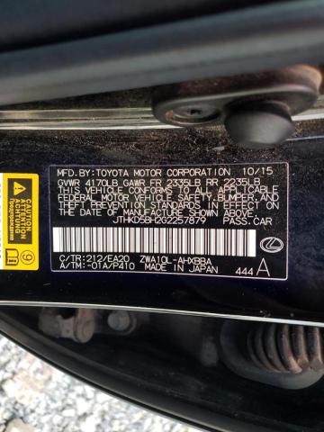 Photo 10 from auction – 2016 LEXUS CT 200 with VIN JTHKD5BH2G2257879