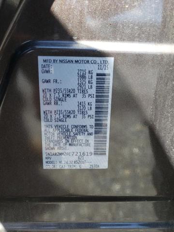 Photo 10 from auction – 2015 NISSAN PATHFINDER with VIN 5N1AR2MM2FC721619