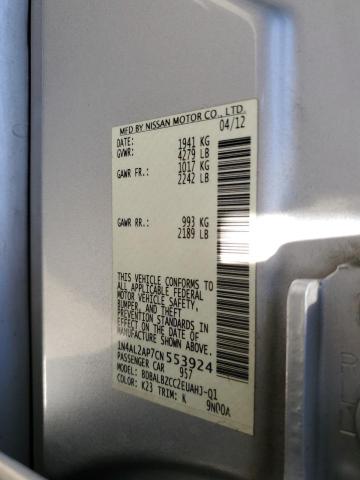 Photo 10 from auction – 2012 NISSAN ALTIMA BAS with VIN 1N4AL2AP7CN553924