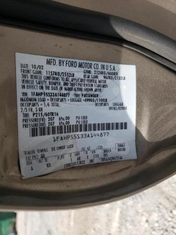 Photo 10 from auction – 2003 FORD TAURUS SES with VIN 1FAHP55S33A144877