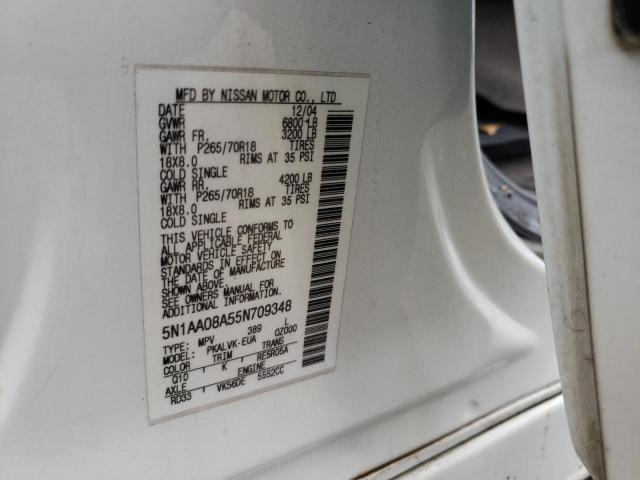 Photo 10 from auction – 2005 NISSAN ARMADA SE with VIN 5N1AA08A55N709348