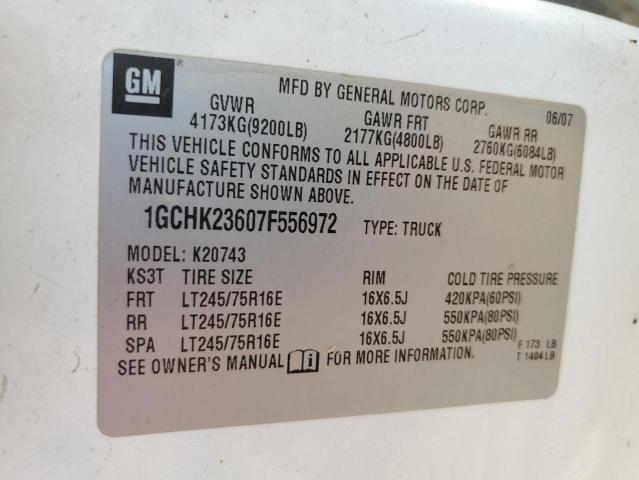 Photo 10 from auction – 2007 CHEVROLET 2500 HD with VIN 1GCHK23607F556972
