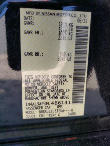 Photo 10 from auction – 2015 NISSAN ALTIMA 2.5 with VIN 1N4AL3AP3FC466141