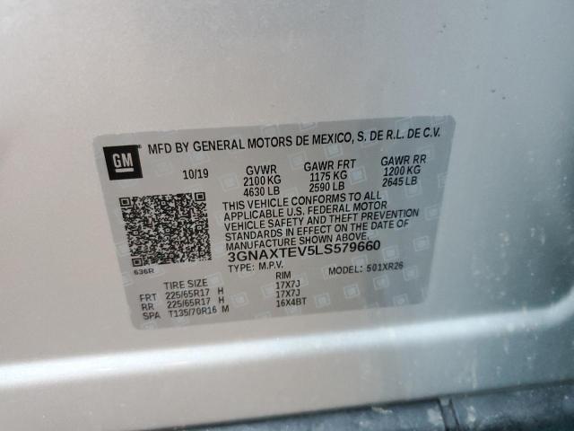 Photo 10 from auction – 2020 CHEVROLET EQUINOX LT with VIN 3GNAXTEV5LS579660