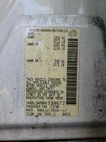 Photo 10 from auction – 2015 NISSAN ALTIMA 2.5 with VIN 1N4AL3AP8FN359672