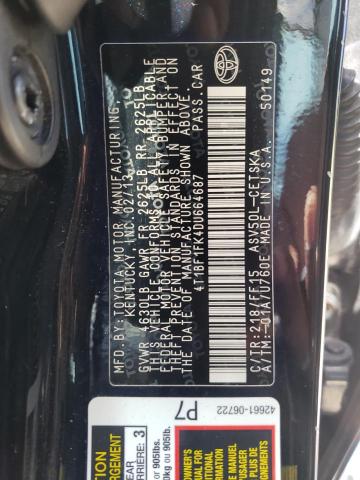 Photo 10 from auction – 2013 TOYOTA CAMRY L with VIN 4T1BF1FK4DU664687