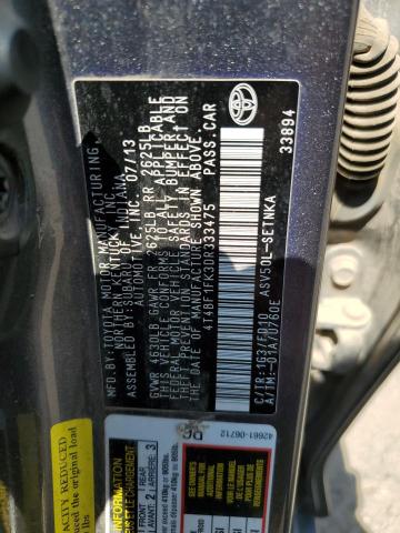 Photo 10 from auction – 2013 TOYOTA CAMRY L with VIN 4T4BF1FK3DR333475