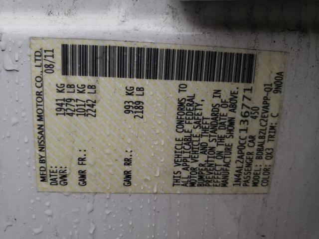 Photo 10 from auction – 2012 NISSAN ALTIMA BAS with VIN 1N4AL2AP0CC136771