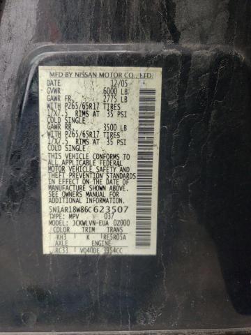 Photo 10 from auction – 2006 NISSAN PATHFINDER with VIN 5N1AR18W86C623507
