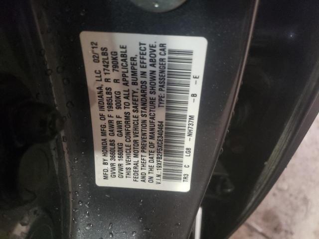 Photo 10 from auction – 2012 HONDA CIVIC LX with VIN 19XFB2F5XCE340464