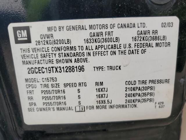 Photo 10 from auction – 2003 CHEVROLET SILVERADO with VIN 2GCEC19TX31288196