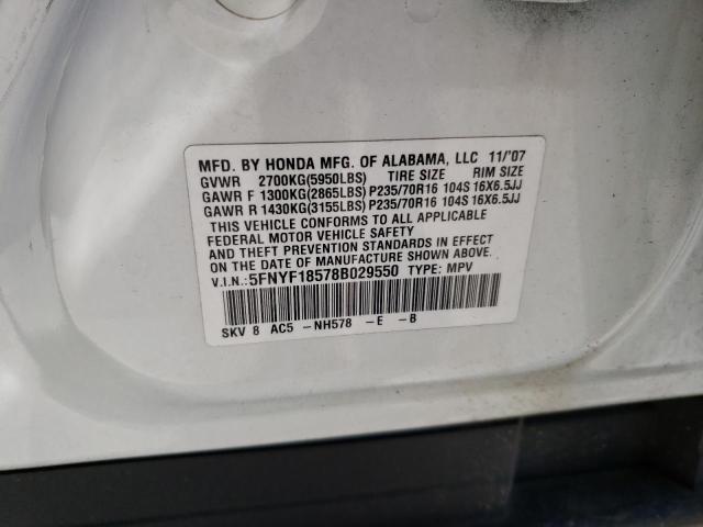 Фото 10 с аукциона – 2008 HONDA PILOT с VIN 5FNYF18578B029550