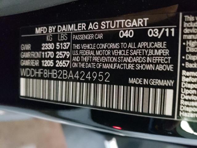 Photo 10 from auction – 2011 MERCEDES-BENZ E 350 4MAT with VIN WDDHF8HB2BA424952