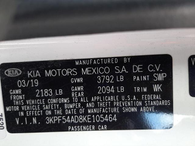 Photo 10 from auction – 2019 KIA FORTE EX with VIN 3KPF54AD8KE105464