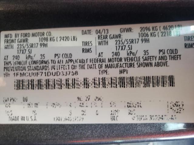 Photo 10 from auction – 2013 FORD ESCAPE S with VIN 1FMCU0F71DUD33758