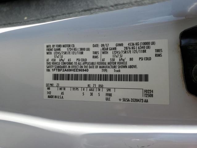Photo 10 from auction – 2017 FORD F250 SUPER with VIN 1FTBF2A69HEE96940