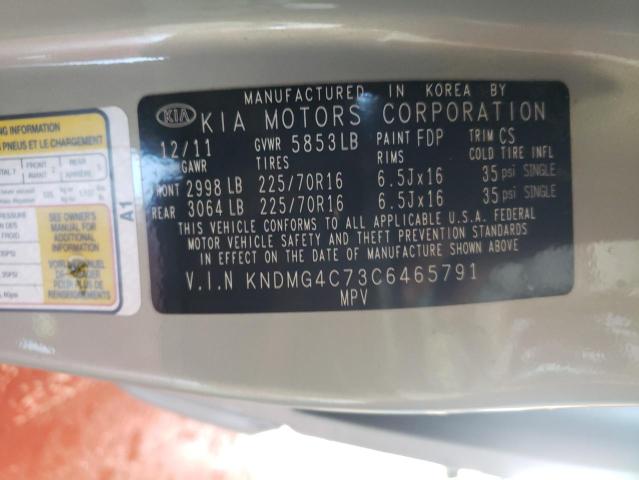 Photo 10 from auction – 2012 KIA SEDONA LX with VIN KNDMG4C73C6465791