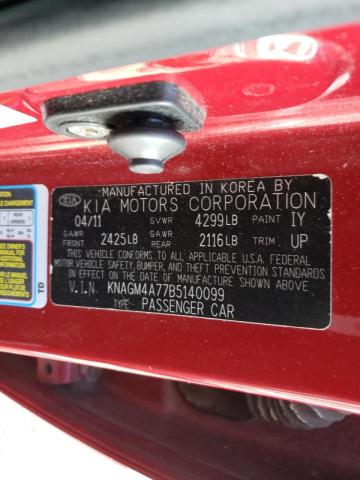 Photo 10 from auction – 2011 KIA OPTIMA LX with VIN KNAGM4A77B5140099