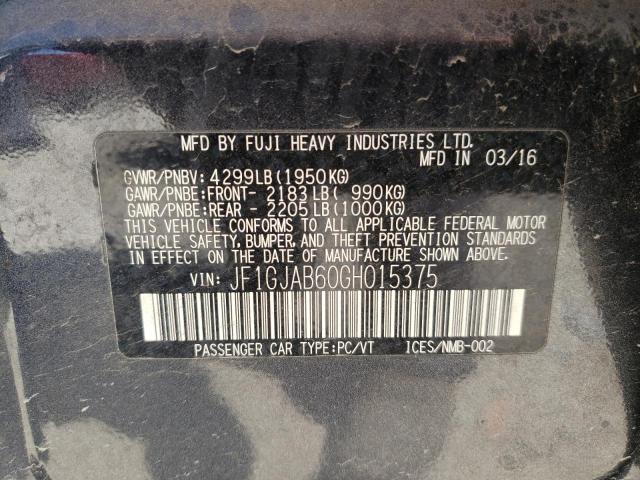 Photo 10 from auction – 2016 SUBARU IMPREZA PR with VIN JF1GJAB60GH015375