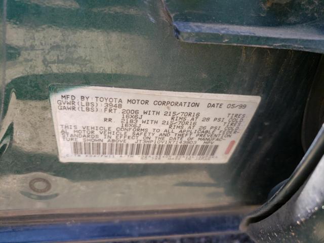Photo 10 from auction – 1999 TOYOTA RAV4 with VIN JT3HP10V1X7143903
