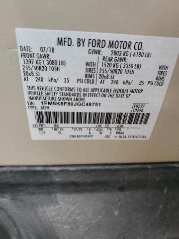 Photo 10 from auction – 2018 FORD EXPLORER L with VIN 1FM5K8F80JGC48751