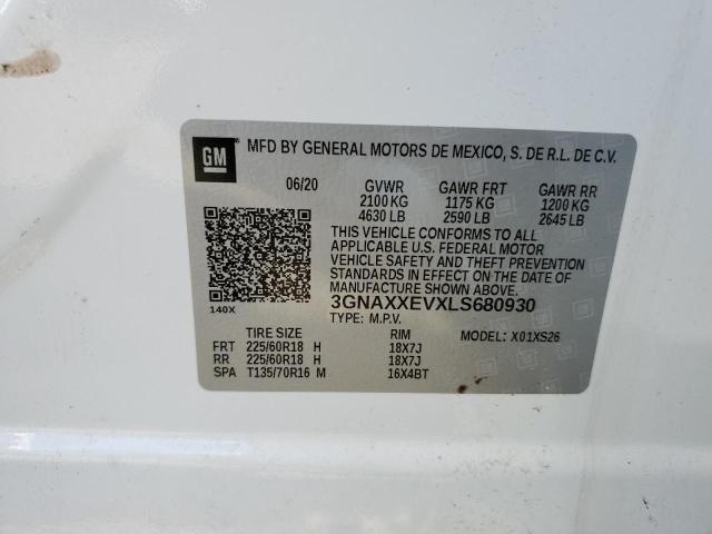 Photo 10 from auction – 2020 CHEVROLET EQUINOX PR with VIN 3GNAXXEVXLS680930