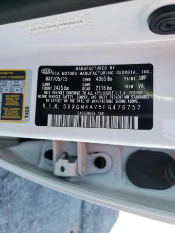 Photo 10 from auction – 2015 KIA OPTIMA LX with VIN 5XXGM4A75FG476757