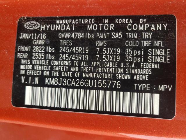 Photo 10 from auction – 2016 HYUNDAI TUCSON LIM with VIN KM8J3CA26GU155776