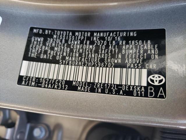 Photo 10 from auction – 2017 TOYOTA COROLLA L with VIN 5YFBURHE2HP596702