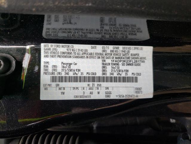 Photo 10 from auction – 2015 FORD FOCUS SE with VIN 1FADP3K23FL281799