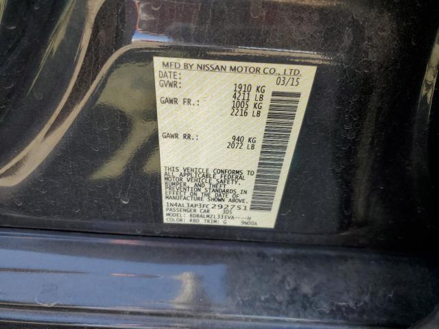 Photo 10 from auction – 2015 NISSAN ALTIMA 2.5 with VIN 1N4AL3AP3FC292751
