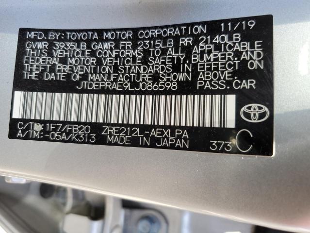 Photo 10 from auction – 2020 TOYOTA COROLLA LE with VIN JTDEPRAE9LJ086598