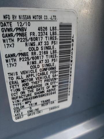 Photo 10 from auction – 2011 NISSAN ROGUE with VIN JN8AS5MV8BW282846