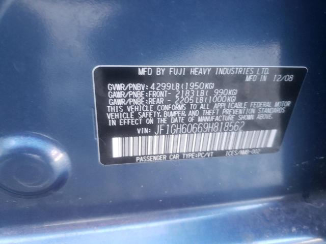 Photo 10 from auction – 2009 SUBARU IMPREZA 2. with VIN JF1GH60669H818562