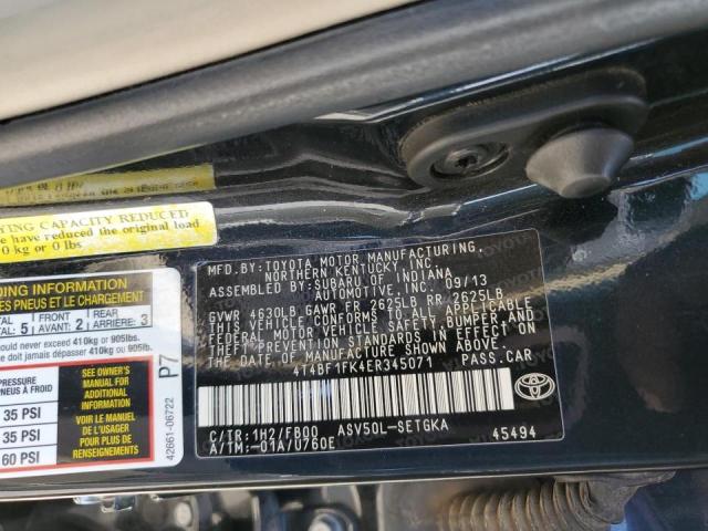 Photo 10 from auction – 2014 TOYOTA CAMRY L with VIN 4T4BF1FK4ER345071
