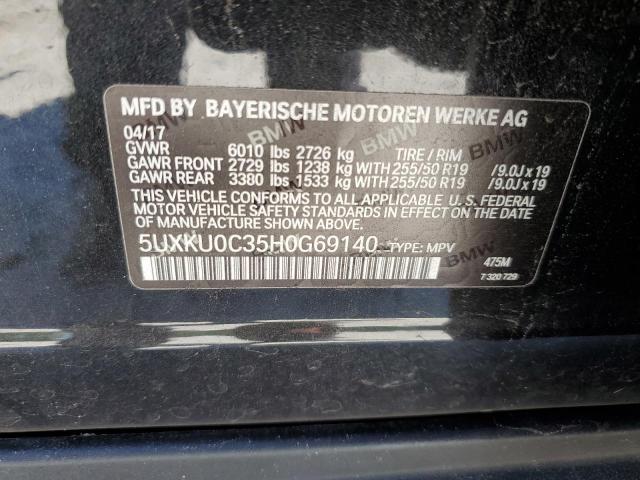 Photo 10 from auction – 2017 BMW X6 SDRIVE3 with VIN 5UXKU0C35H0G69140