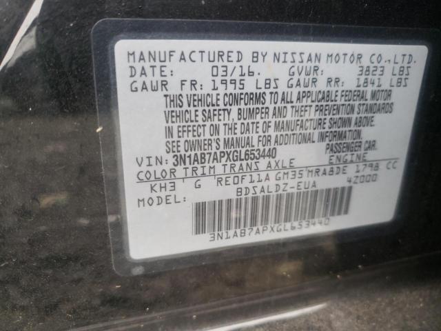 Photo 10 from auction – 2016 NISSAN SENTRA S with VIN 3N1AB7APXGL653440