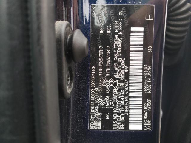 Photo 10 from auction – 2020 TOYOTA 4RUNNER SR with VIN JTEBU5JRXL5747437