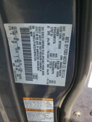 Photo 10 from auction – 2003 FORD EXPLORER with VIN 1FMZU74K23UB56730