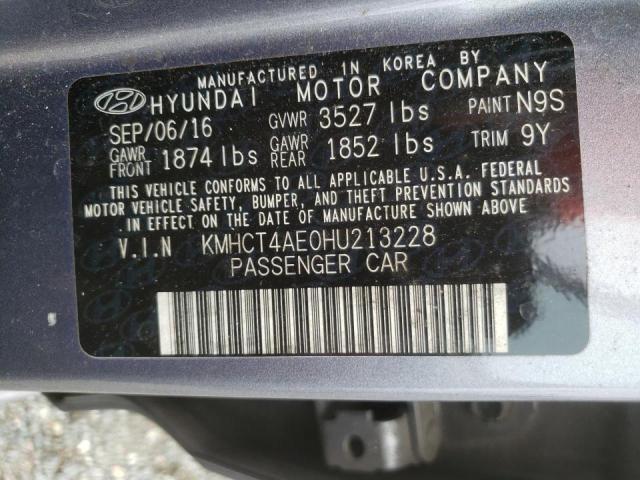 Photo 10 from auction – 2017 HYUNDAI ACCENT SE with VIN KMHCT4AE0HU213228