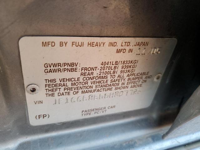 Photo 10 from auction – 2006 SUBARU IMPREZA OU with VIN JF1GG68666H807726