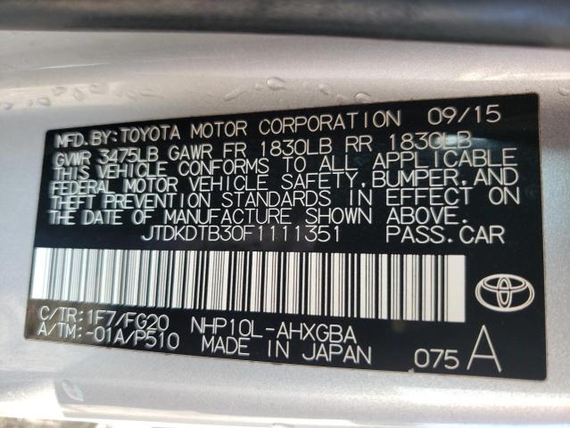 Photo 10 from auction – 2015 TOYOTA PRIUS C with VIN JTDKDTB30F1111351