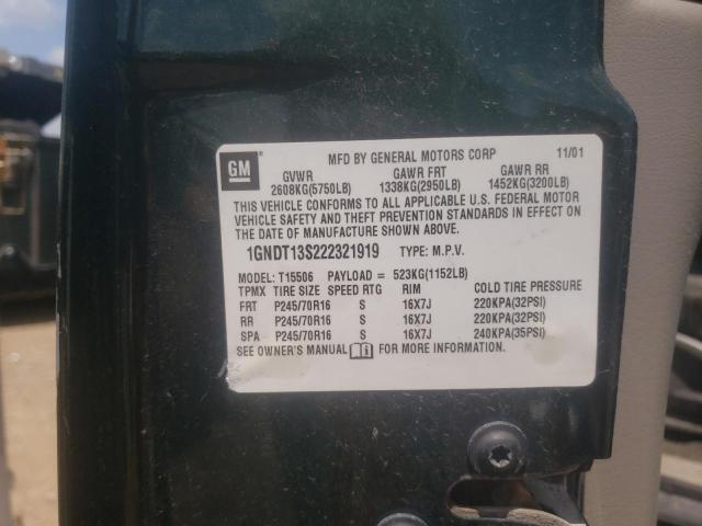 Photo 10 from auction – 2002 CHEVROLET TRAILBLAZE with VIN 1GNDT13S222321919