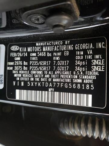 Photo 10 from auction – 2015 KIA SORENTO LX with VIN 5XYKTDA77FG568185